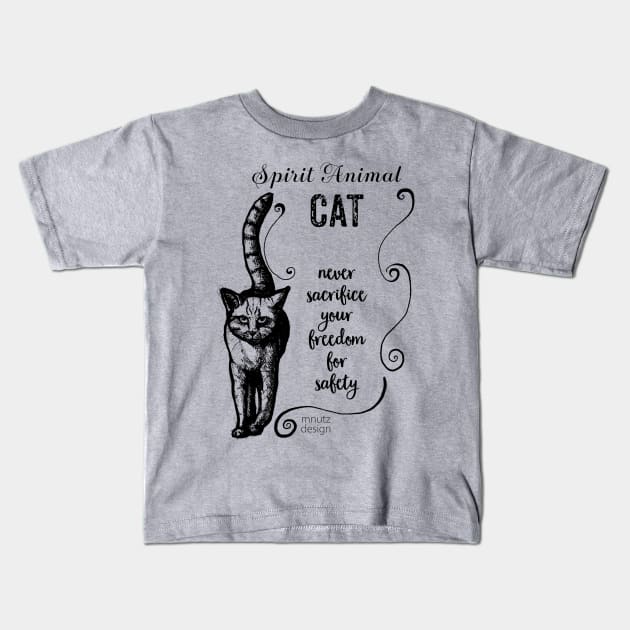 Spirit animal cat black Kids T-Shirt by mnutz